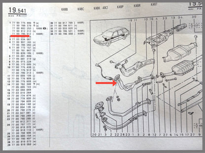 Uitlaat vlampijp - Renault 21 - OEM 7700802253