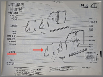 Tussenplaat zijwand voorzijde rechts- Renault 4 - OEM 0256201700.