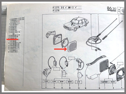 Cache boîte à musique - Renault 20 - Renault 30 - OEM 7700631324