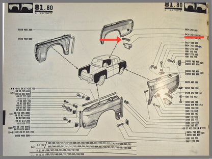 Rear right fender support – Renault 8 – Renault 10 - OEM 0428342200