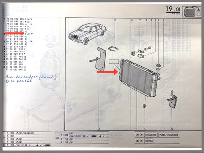 Radiateur - Renault 14 - OEM 7701348903