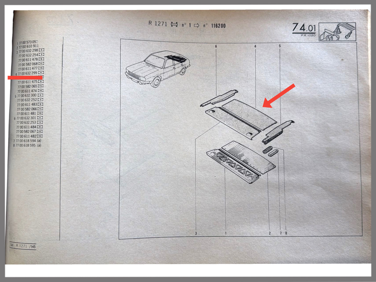 Hutablagenabdeckung hellblau – Renault 20 – Renault 30 – OEM 7700632299