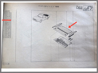 Hutablagenabdeckung hellblau – Renault 20 – Renault 30 – OEM 7700632299