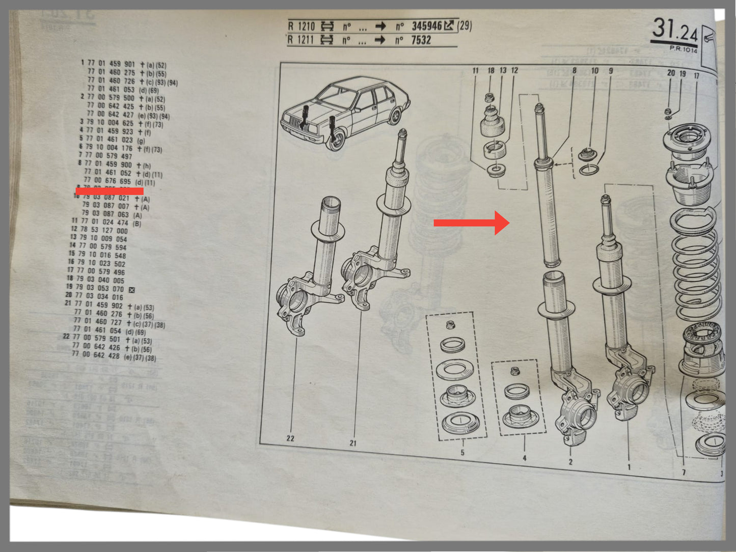 Front shock absorbers - Renault 14 - OEM 7700676695