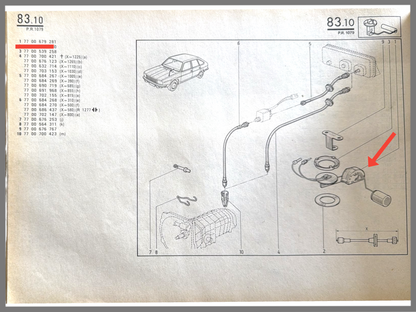 Fuel level float - Renault 20 - Renault 30 - OEM 7700679281
