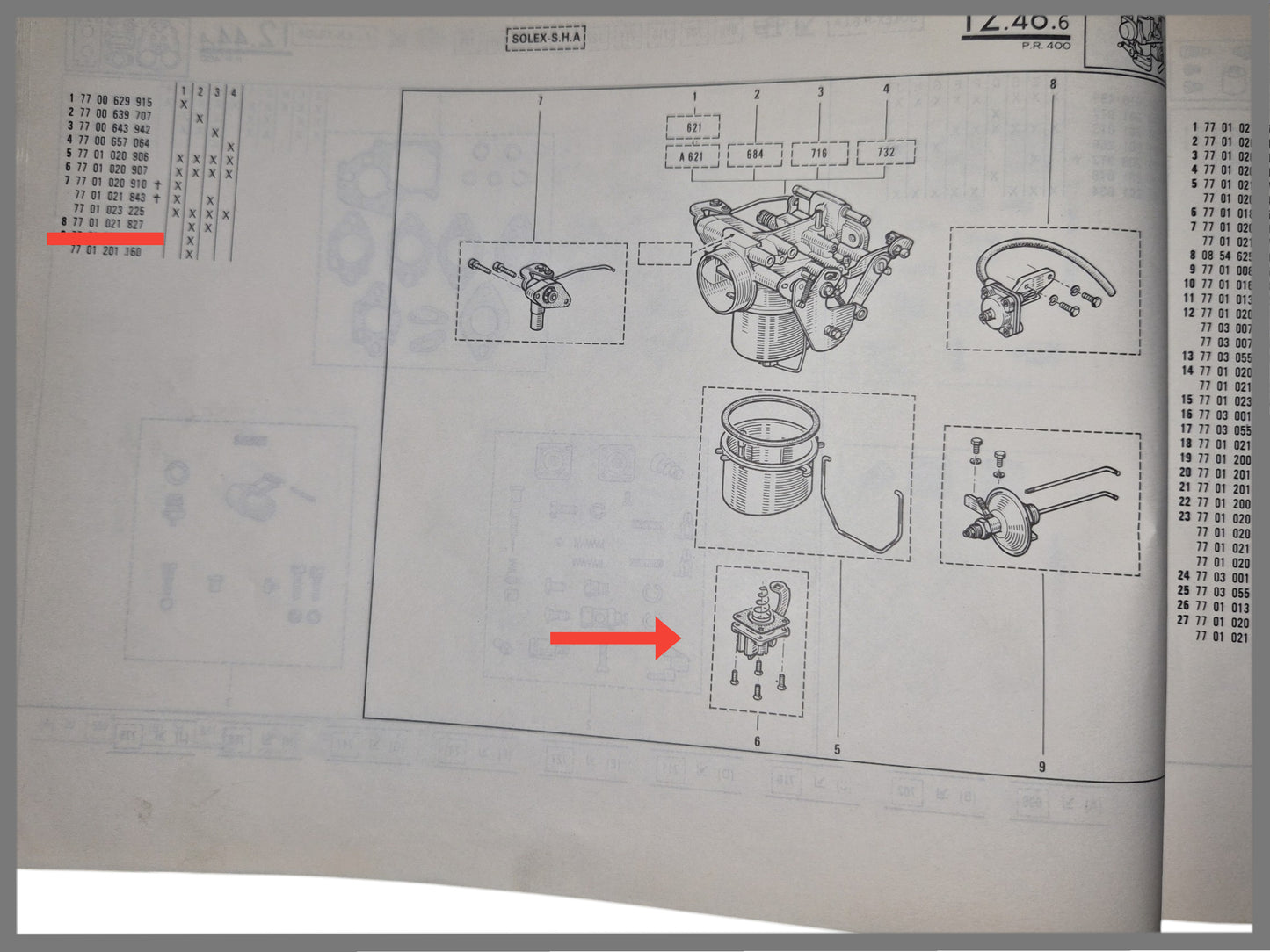 Accelerator pump repair kit - Renault 14 - OEM 7701020709
