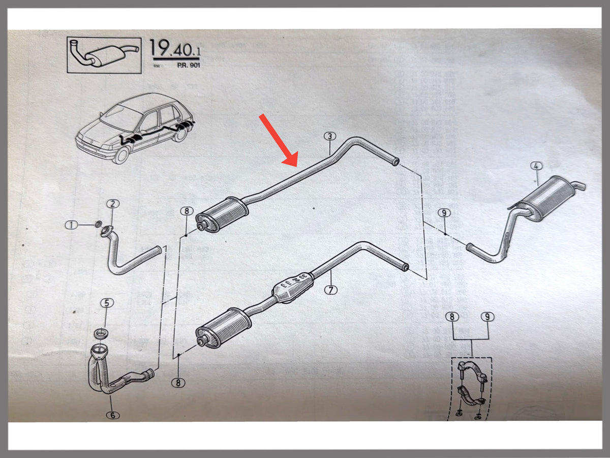 Uitlaat middendemper - Renault Clio - OEM 7700797710