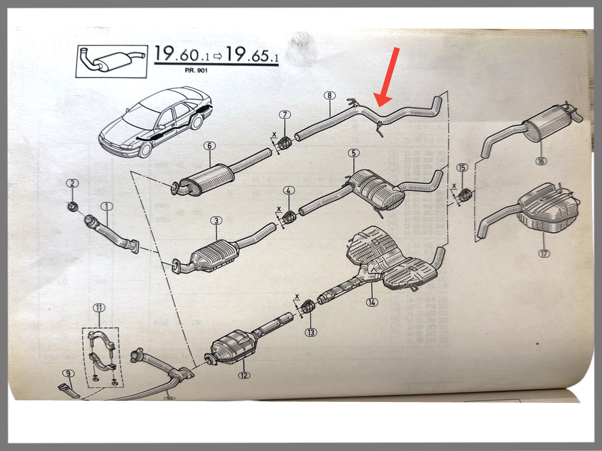 Auspuffrohr - Renault Safrane - OEM 7700821152