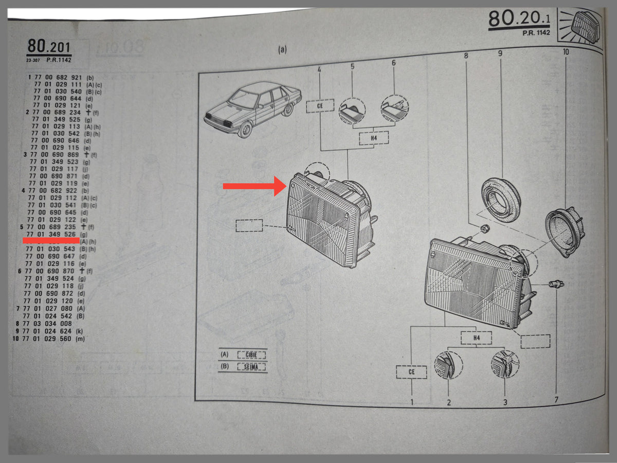 Scheinwerferlampe (gelb 45 W) – OEM 7703097174