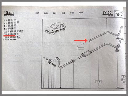 Pot d'échappement - Renault Super 5 - OEM 7700751560 / 7700760430