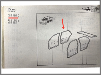 Deurrubber achterzijde rechts - Renault 9 - OEM 7700682769