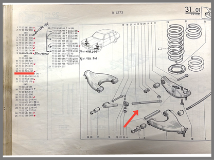 Biellette de direction - Renault 20 - Renault 30 - OEM 7700569495