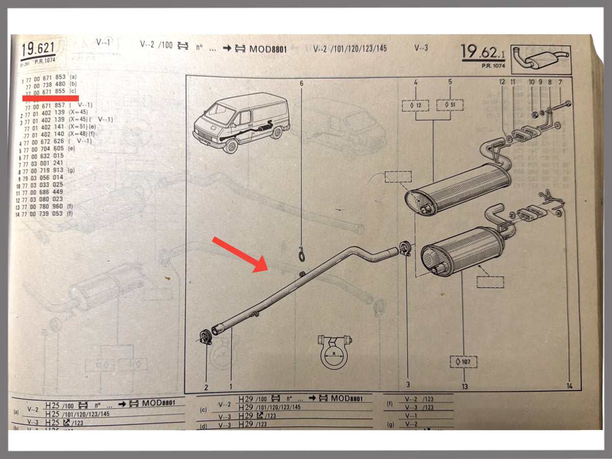 Exhaust pipe - Renault Trafic - 7700671855
