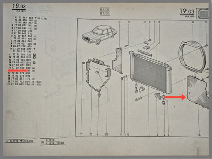 Afdekplaat - Renault 20 - Renault 30 - OEM 7700669656