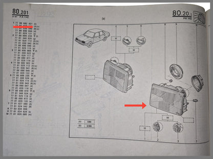 Koplamp voorzijde links - Renault 9 - OEM 7700682921