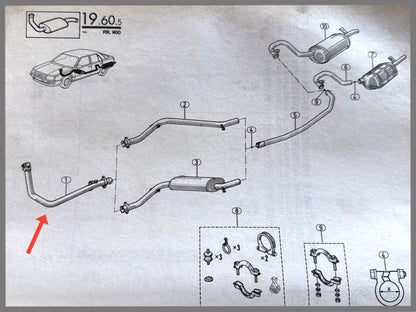 Tuyau d'échappement - Renault 25 -OEM7700758930
