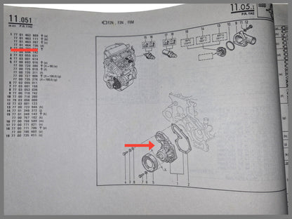 Pompe à eau - Renault 9 - OEM 7701464736