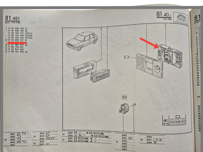Interior lighting - Renault 5 - OEM 7701366036 and 7700761689