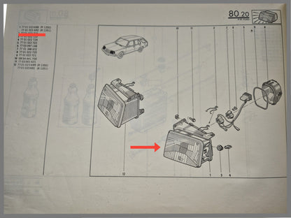 Headlight H4 Kangaroo left - Renault 18 Break - OEM 7701023692