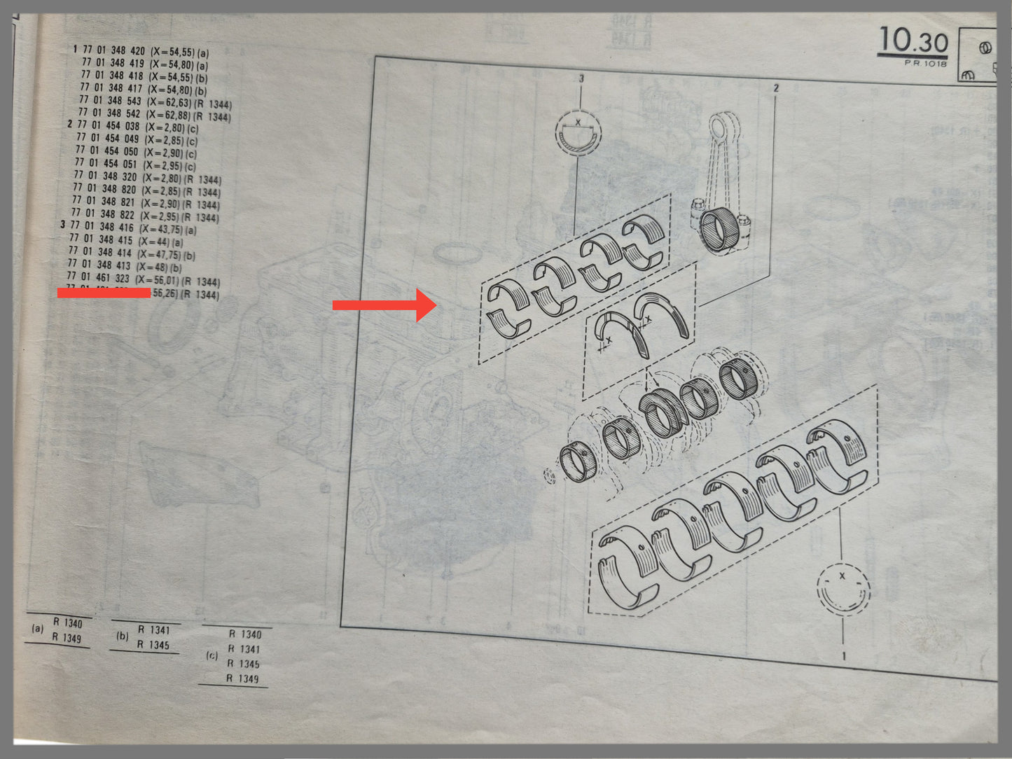 Jeu de coussinets de bielle - Renault 18 - Fuego - Renault 20 - OEM 7701461323