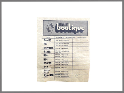 Fußmattensatz hellbraun – Renault 20 – Renault 30 – OEM 7701348138