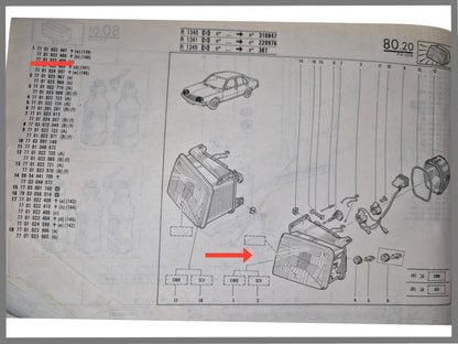 Koplamp H4 links - Renault 18 - OEM 7701022409