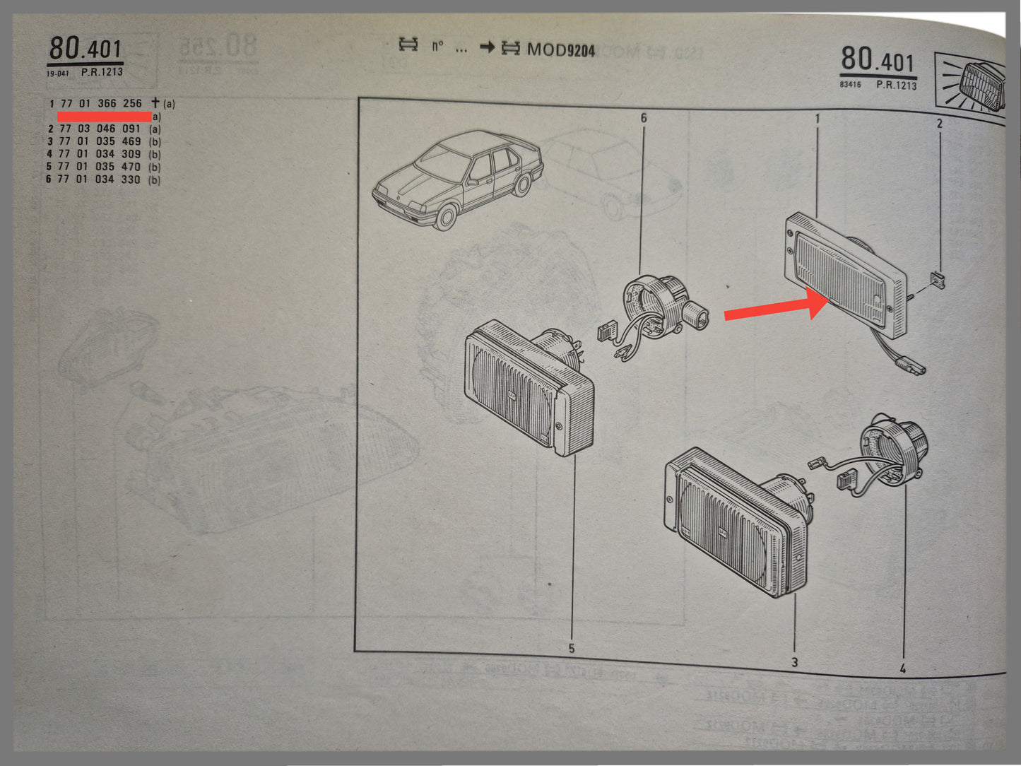 Antibrouillard - Renault 19 - OEM 7701366266- 7701366152