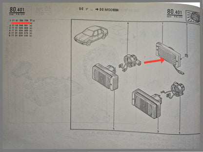 Antibrouillard - Renault 19 - OEM 7701366266- 7701366152