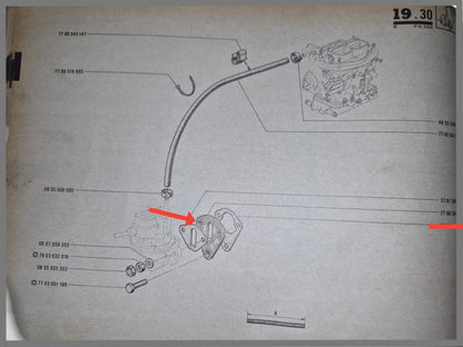 Entretoise Pompe à essence - Renault 16 - OEM 0608276100 et 7700546237