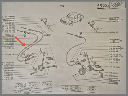 Câble d'accélérateur - Renault 12 - OEM 7701348452