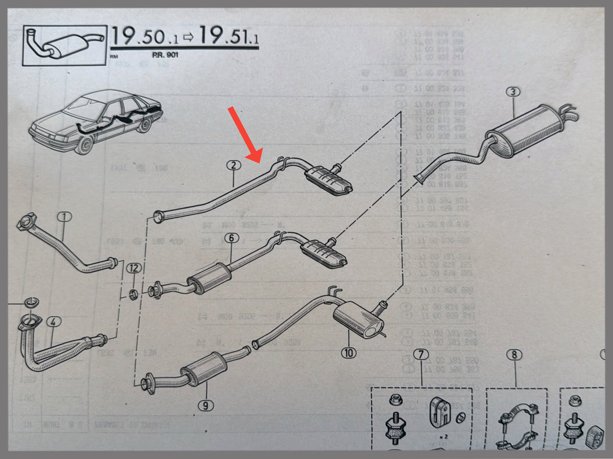 Silenciador de escape - Renault 21 - OEM 7701470070 / 7700769590 / 7700767071
