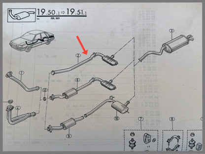 Silenciador de escape - Renault 21 - OEM 7701470070 / 7700769590 / 7700767071